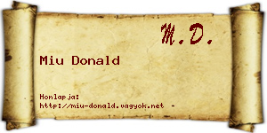 Miu Donald névjegykártya